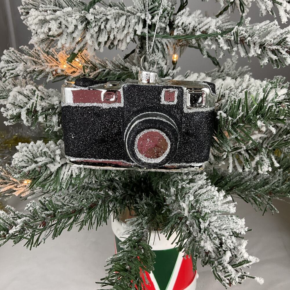 Christmas Ornament-Black And Silver Camera Ornament -The Bridge Collection